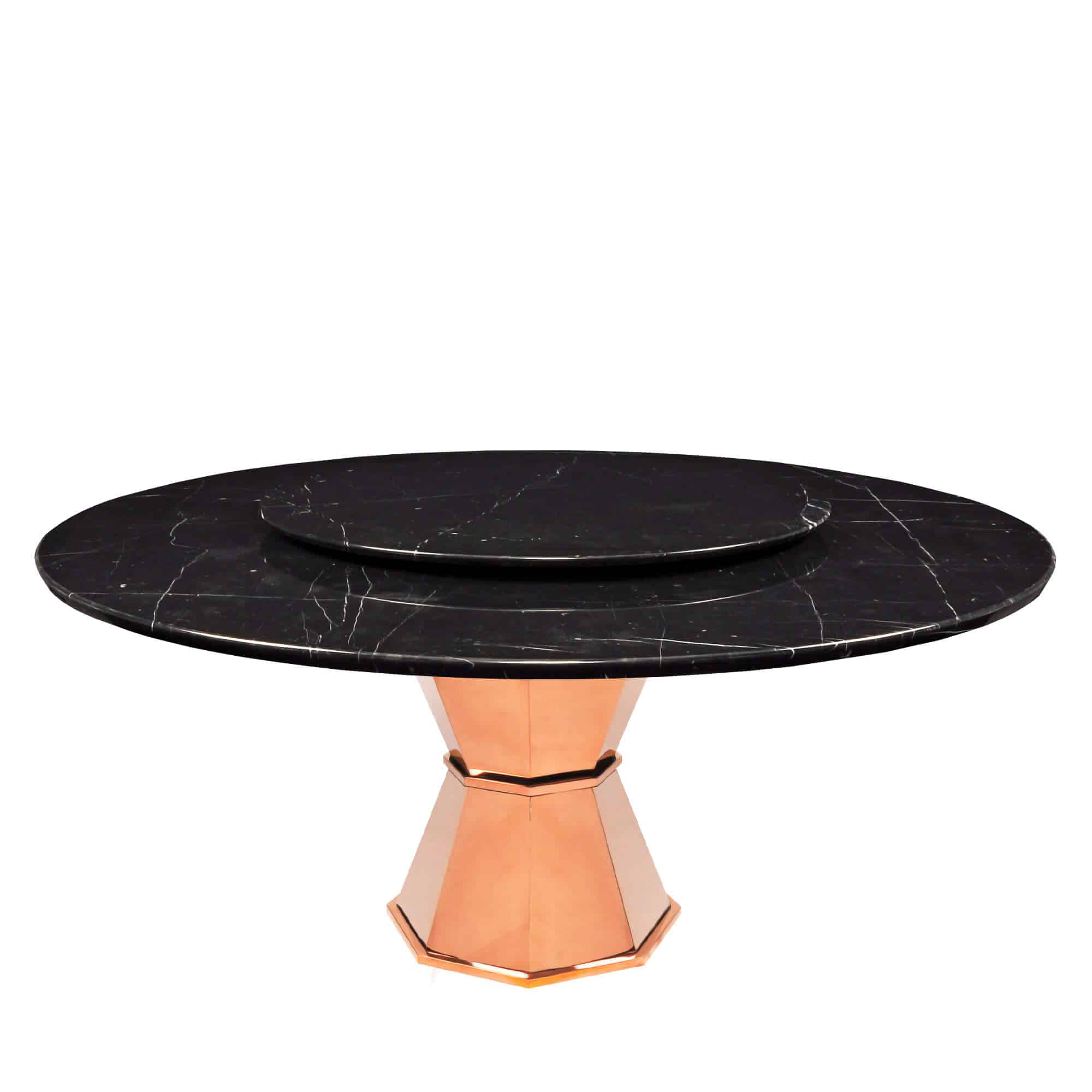 Round Marble Dining Table Black Marquina Decasa Table Dining Round Shape