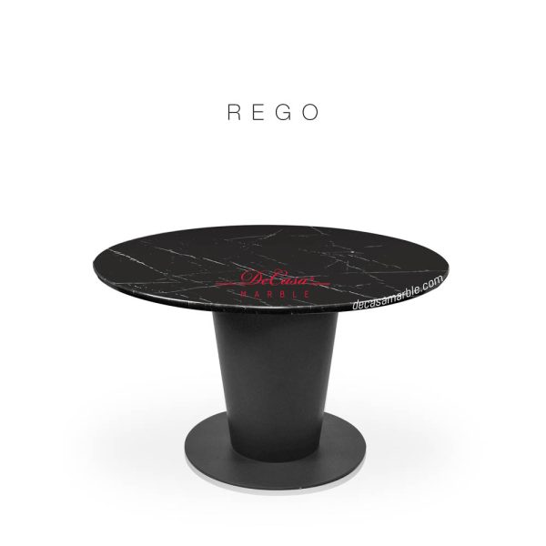DeCasa Round Marble Dining Table Black Marquina