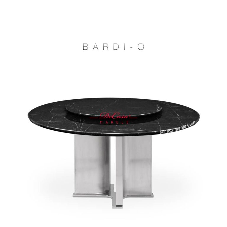 DeCasa Round Marble Dining Table Black Marquina