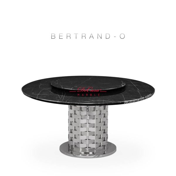 DeCasa Round Marble Dining Table Black Marquina