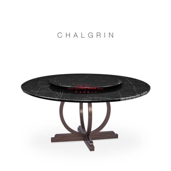 DeCasa Round Marble Dining Table Black Marquina