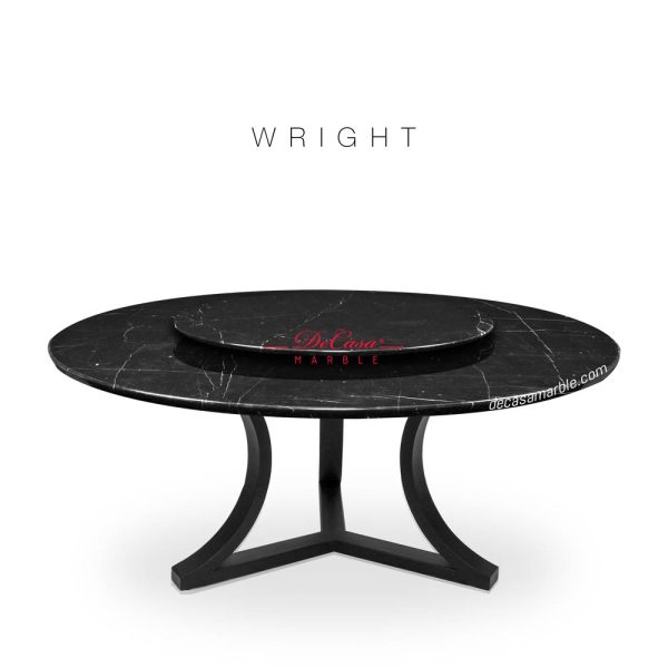 DeCasa Round Marble Dining Table Black Marquina