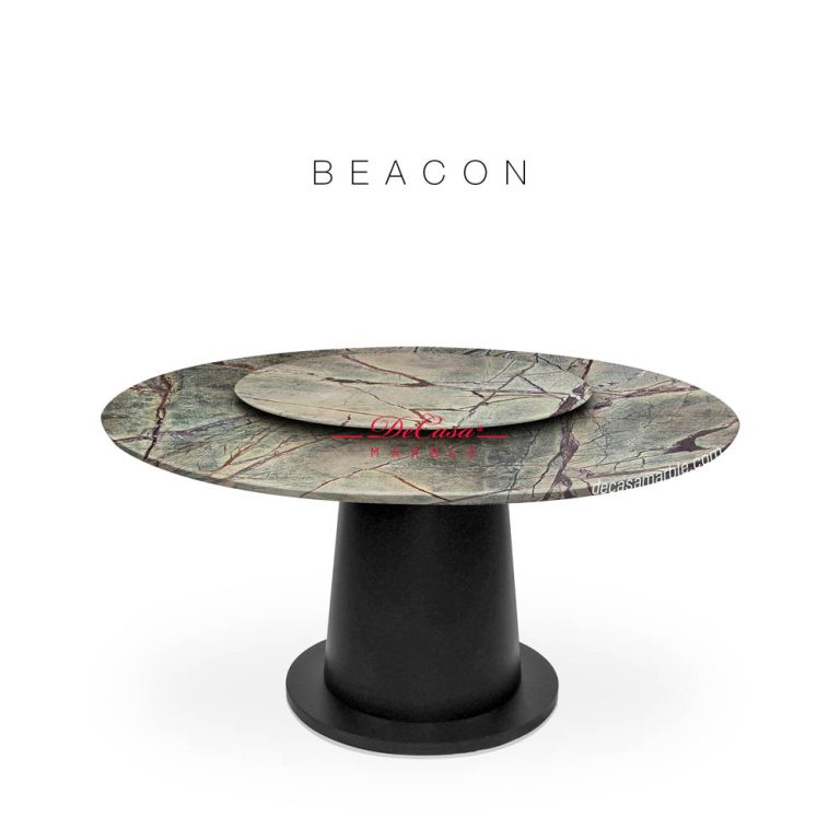 DeCasa Round Marble Dining Table Forest Green (Light)