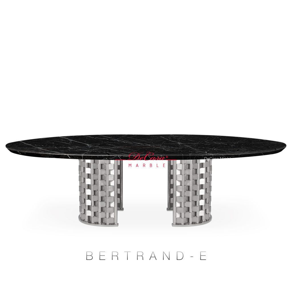 DeCasa Rectangular Marble Dining Table Black Marquina