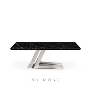 DeCasa Rectangular Marble Dining Table Black Marquina