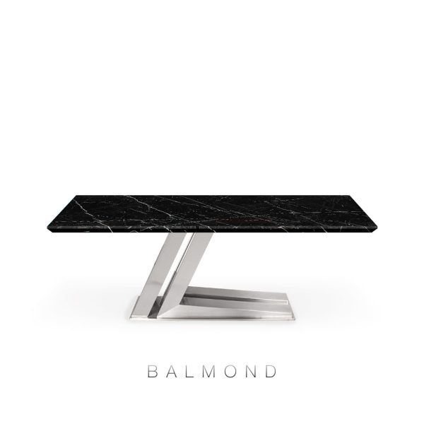 DeCasa Rectangular Marble Dining Table Black Marquina