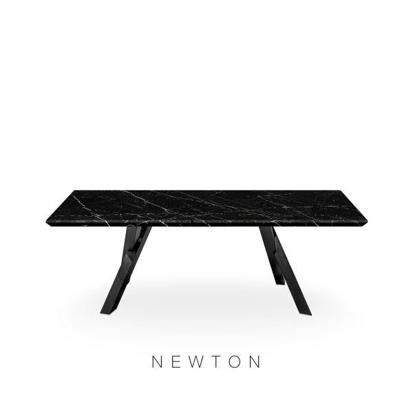 DeCasa Rectangular Marble Dining Table Black Marquina