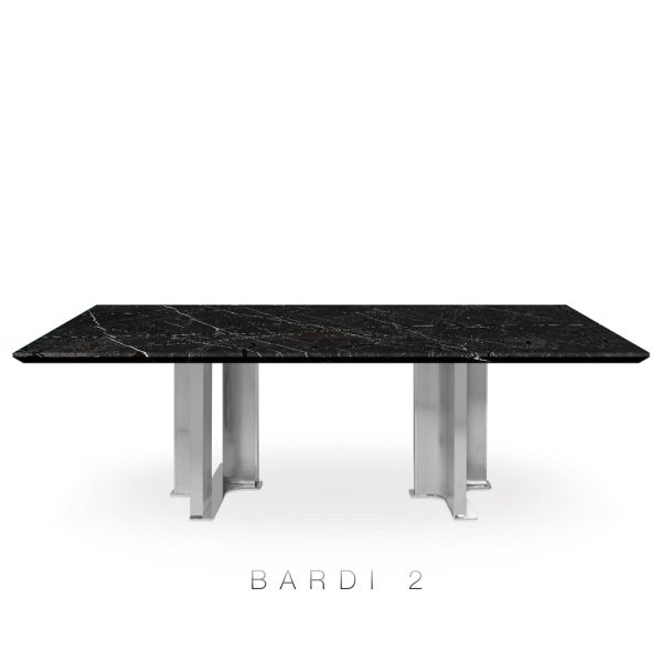 DeCasa Rectangular Marble Dining Table Black Marquina