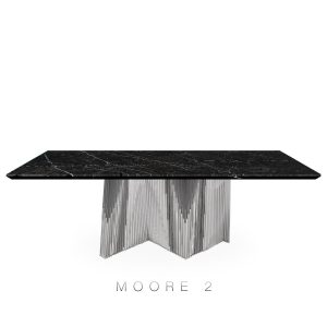DeCasa Rectangular Marble Dining Table Black Marquina