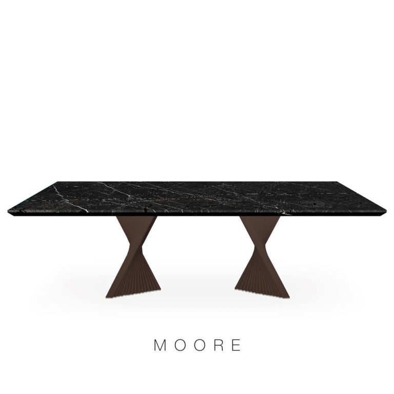 DeCasa Rectangular Marble Dining Table Black Marquina